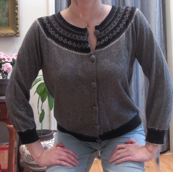Button-up Patterned Cardigan - Picture 1 of 4